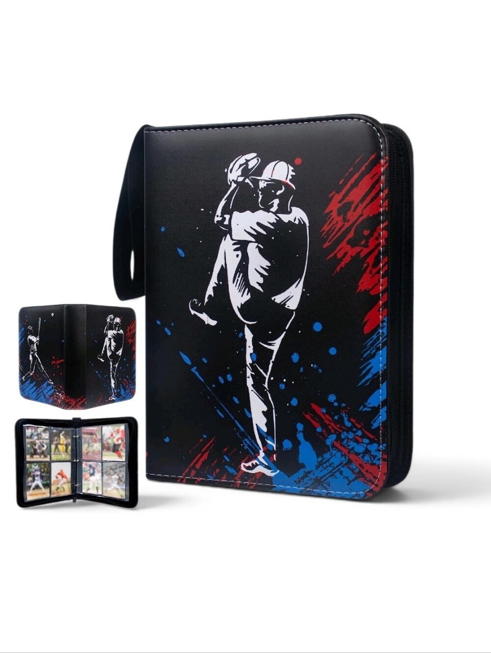 Baseball Card Binder Sleeves for Trading Cards Holds Up to 400 7 x 1.8 x 9.5"